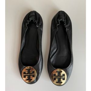 [Tory Burch] Black Leather Ballet Flat